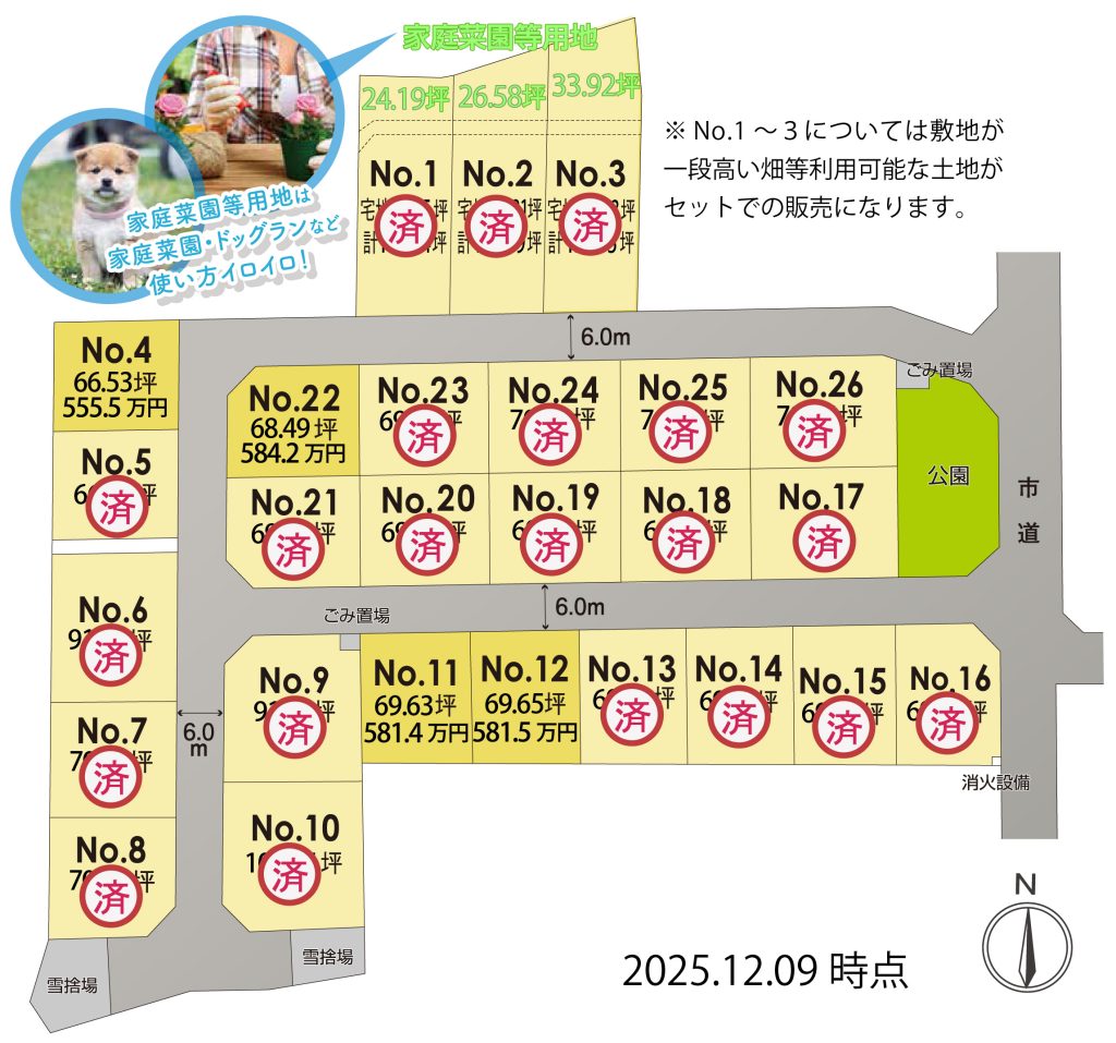 寒河江エコタウン陵南町 区画図